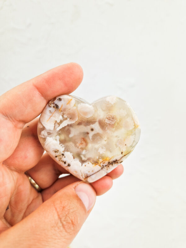 Bloemagaat hartje / worry-stone / mini schaaltje