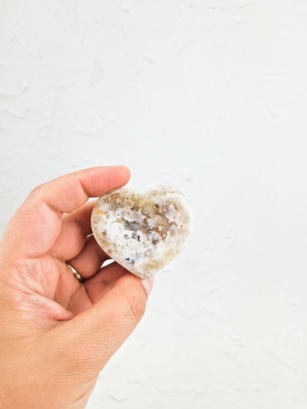 Bloemagaat hartje / worry-stone / mini schaaltje