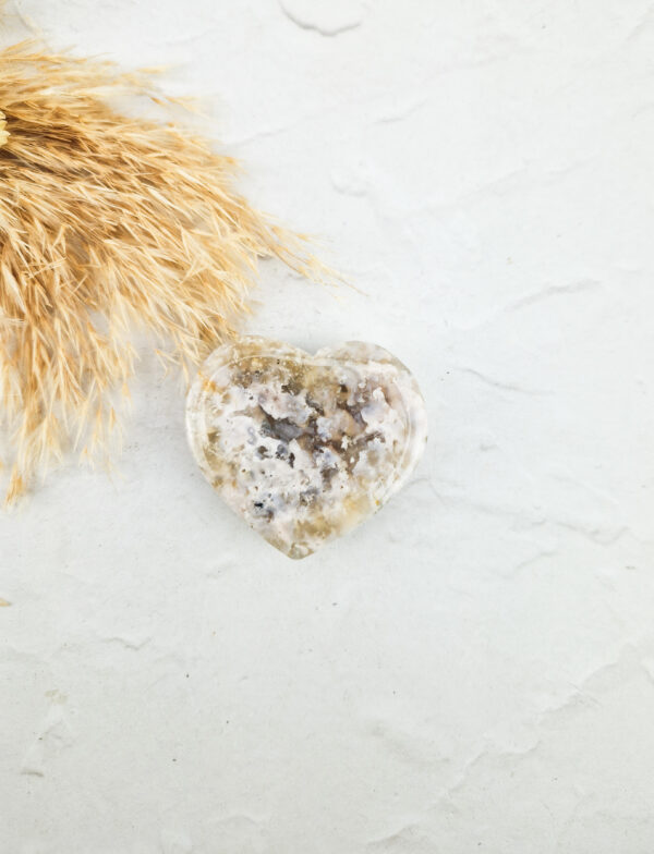 Bloemagaat hartje / worry-stone / mini schaaltje