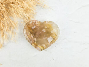 Bloemagaat hartje / worry-stone / mini schaaltje