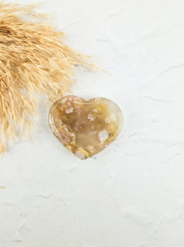 Bloemagaat hartje / worry-stone / mini schaaltje