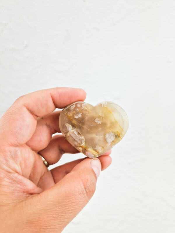 Bloemagaat hartje / worry-stone / mini schaaltje