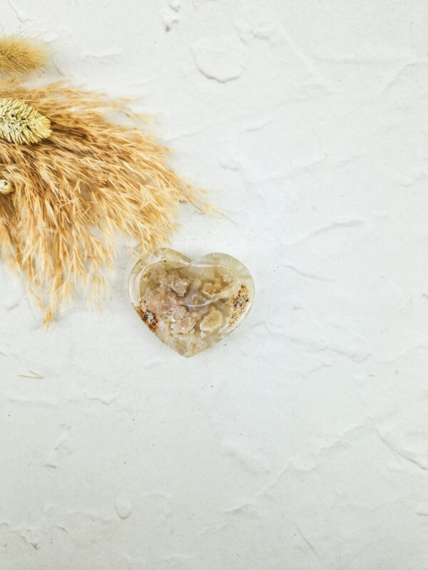 Bloemagaat hartje / worry-stone / mini schaaltje