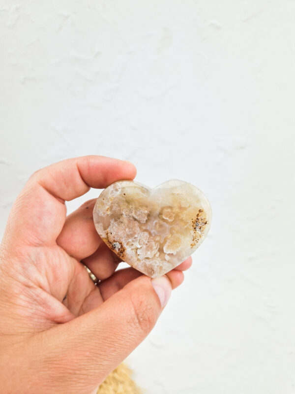 Bloemagaat hartje / worry-stone / mini schaaltje