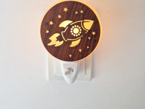 Nachtlamp zoutsteen - raket 3D