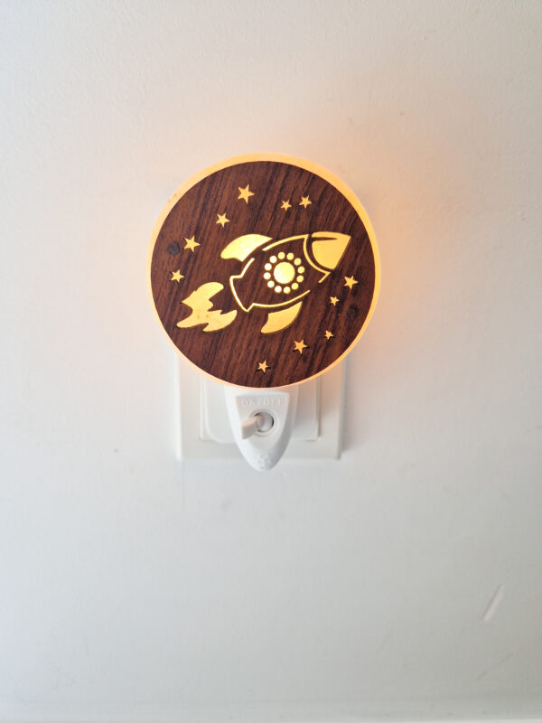 Nachtlamp zoutsteen - raket 3D