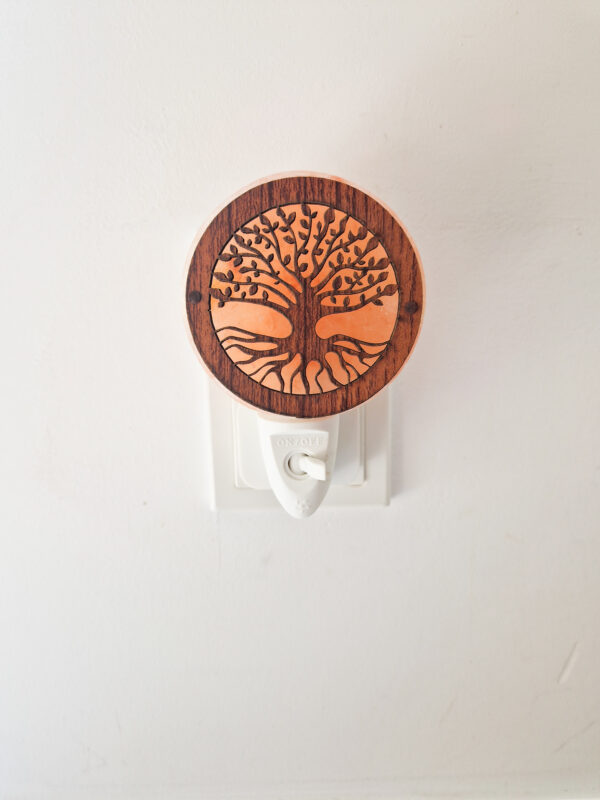 Nachtlamp zoutsteen - levensboom 3D
