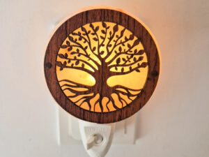 Nachtlamp zoutsteen - levensboom 3D