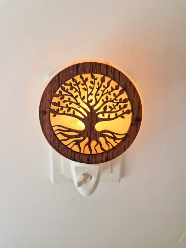 Nachtlamp zoutsteen - levensboom 3D