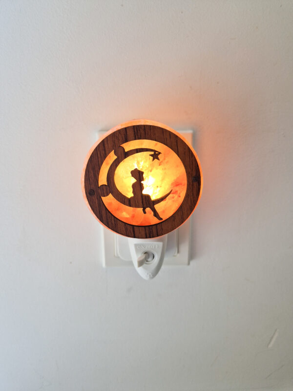 Nachtlamp zoutsteen - maanmeisje 3D