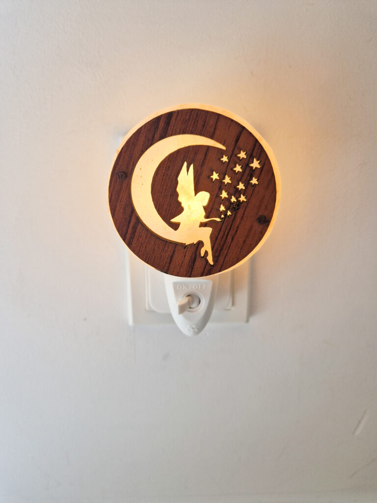 Nachtlamp zoutsteen - engel met ster 3D