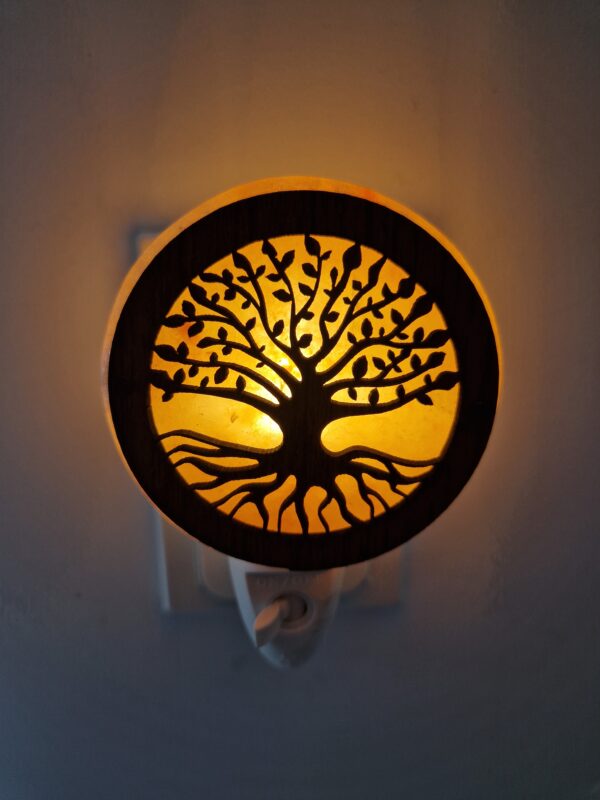 Nachtlamp zoutsteen - levensboom 3D