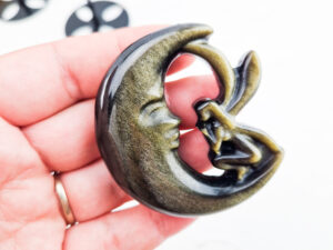 Goud obsidiaan maan elfje