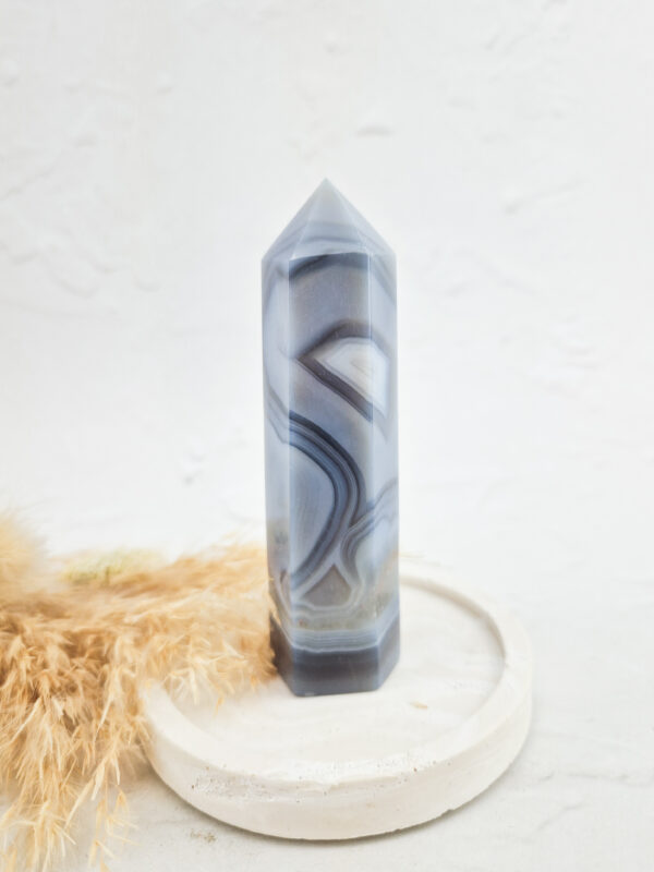 Blauw/grijze agaat toren