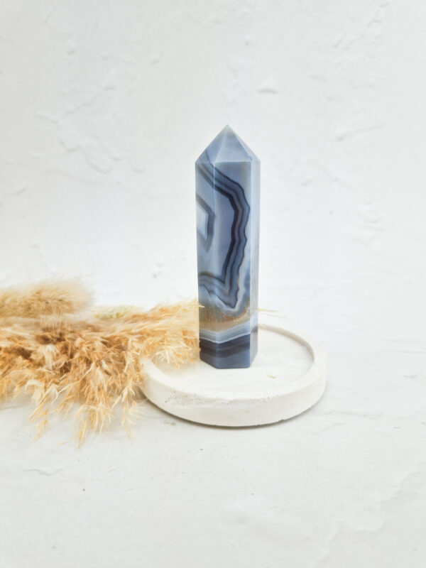 Blauw/grijze agaat toren
