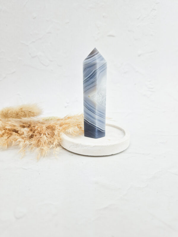 Blauw/grijze agaat toren