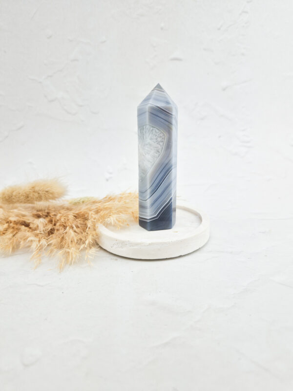 Blauw/grijze agaat toren