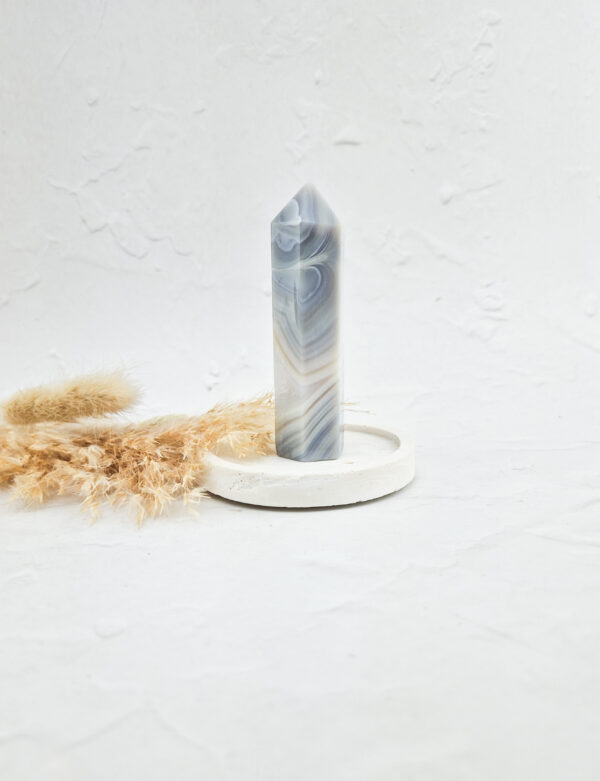 Blauw/grijze agaat toren