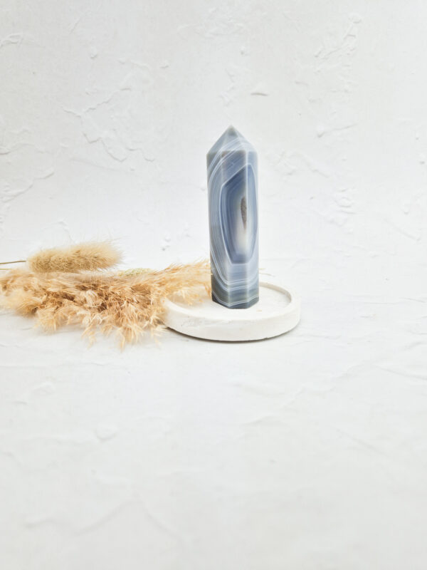 Blauw/grijze agaat toren