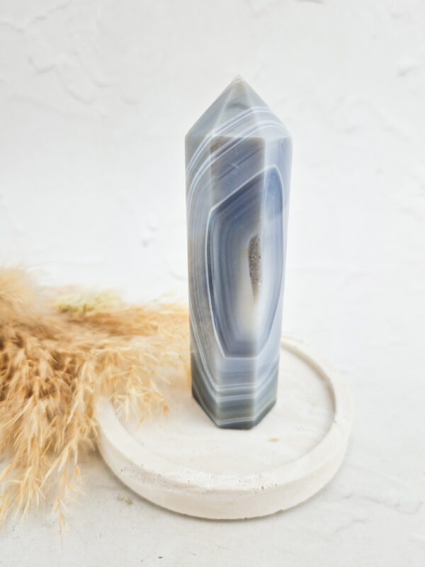Blauw/grijze agaat toren
