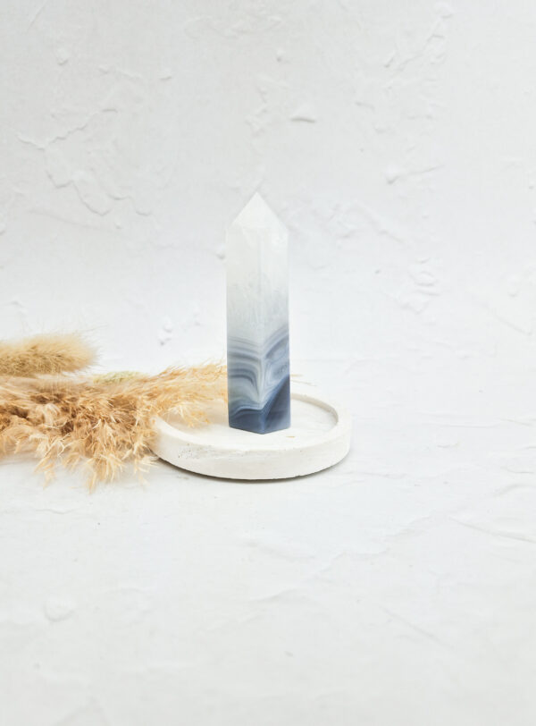 Blauw/grijze agaat toren