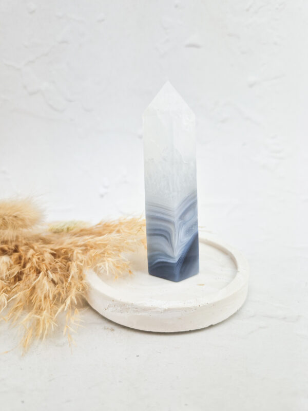 Blauw/grijze agaat toren