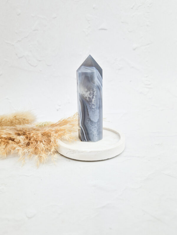 Blauw/grijze agaat toren