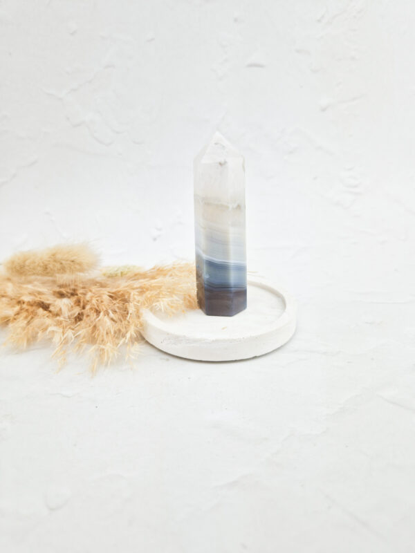 Blauw/grijze agaat toren