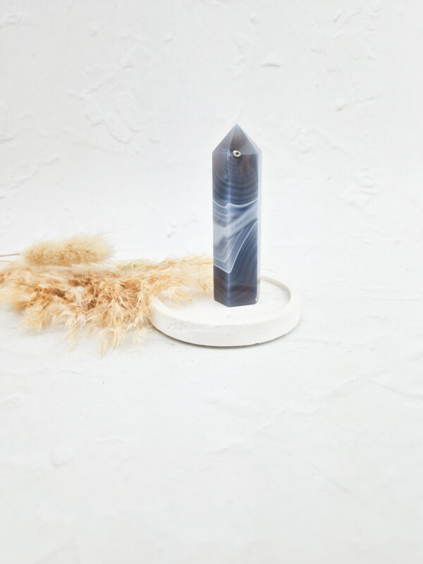 Blauw/grijze agaat toren
