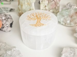 Seleniet bakje met deksel - levensboom