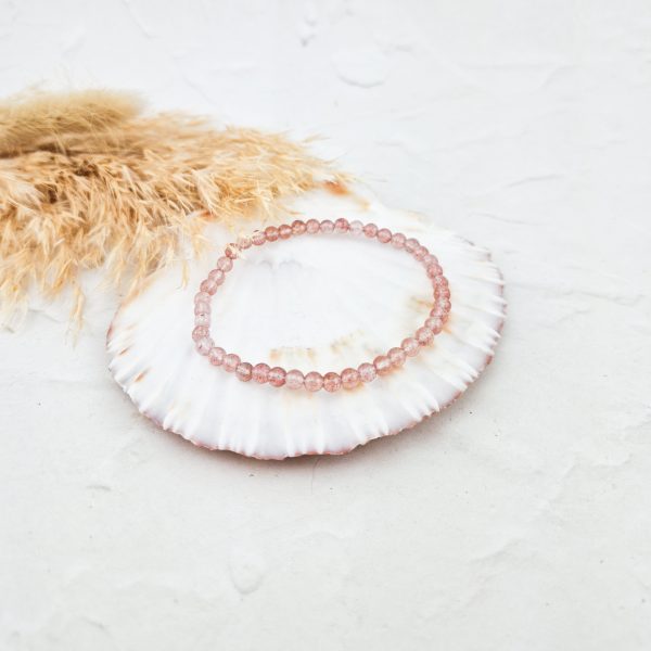 Aardbeienkwarts armband 4mm