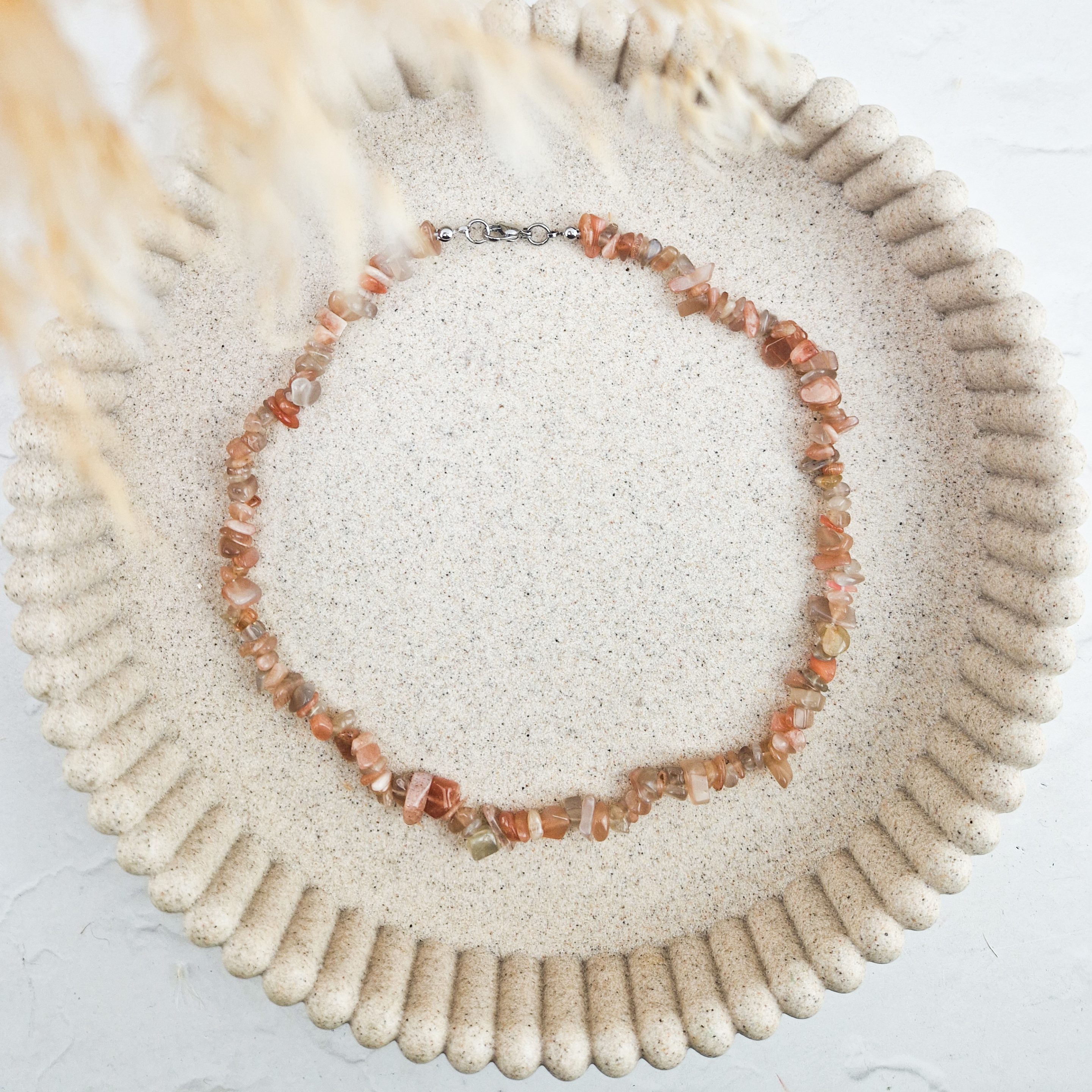 Maansteen split ketting