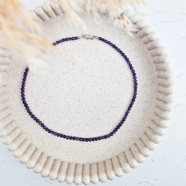Amethist ketting 4 mm kralen