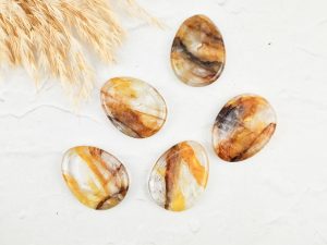 Limoniet kwarts worry-stone / duimsteen