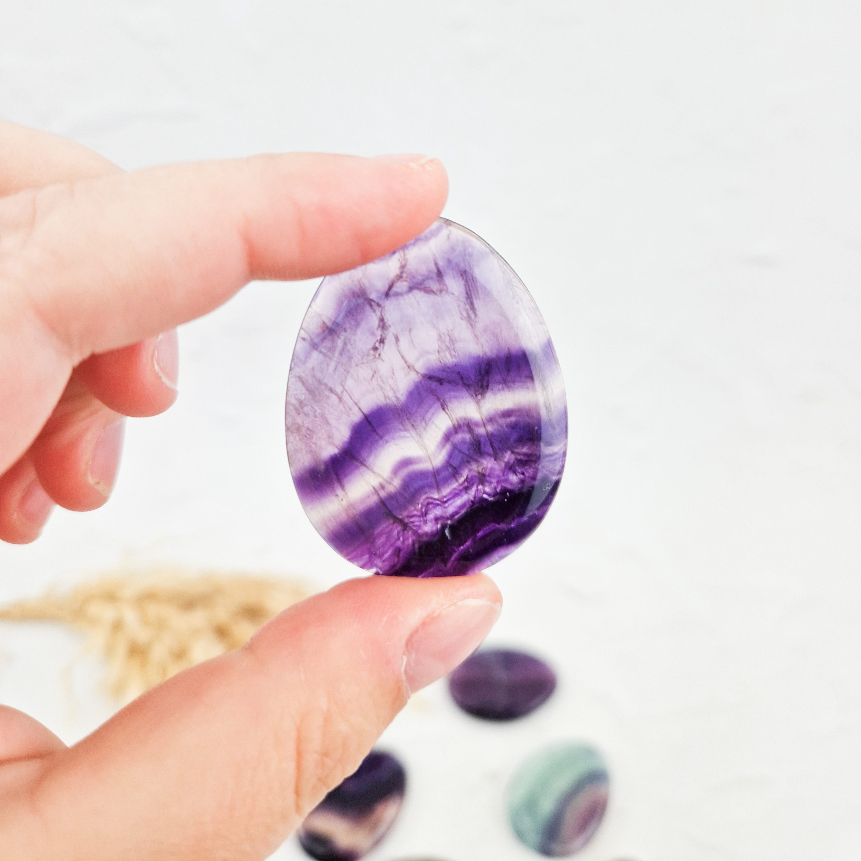 Fluoriet worry-stone / duimsteen