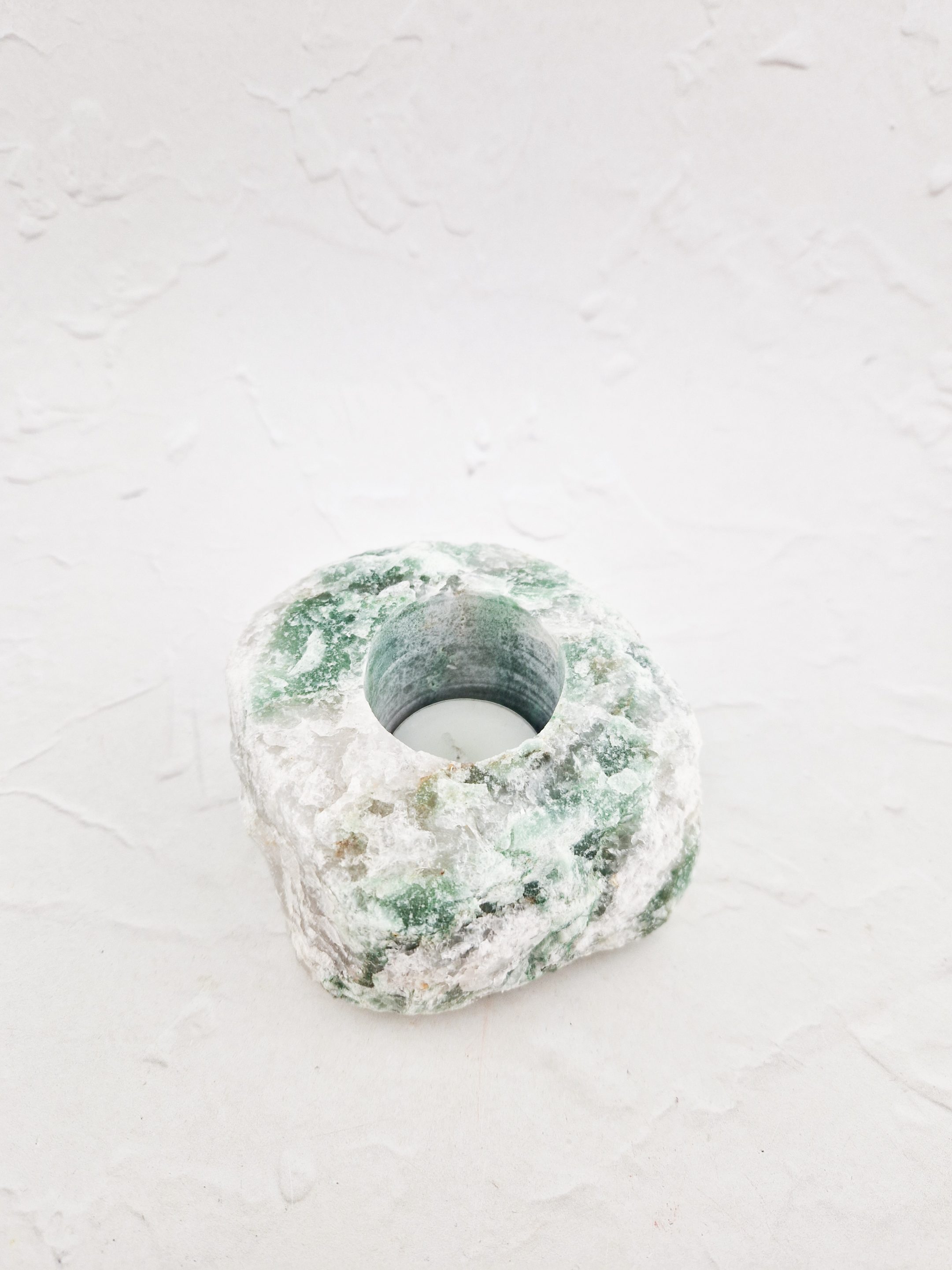 Groene kwarts waxinelichthouder