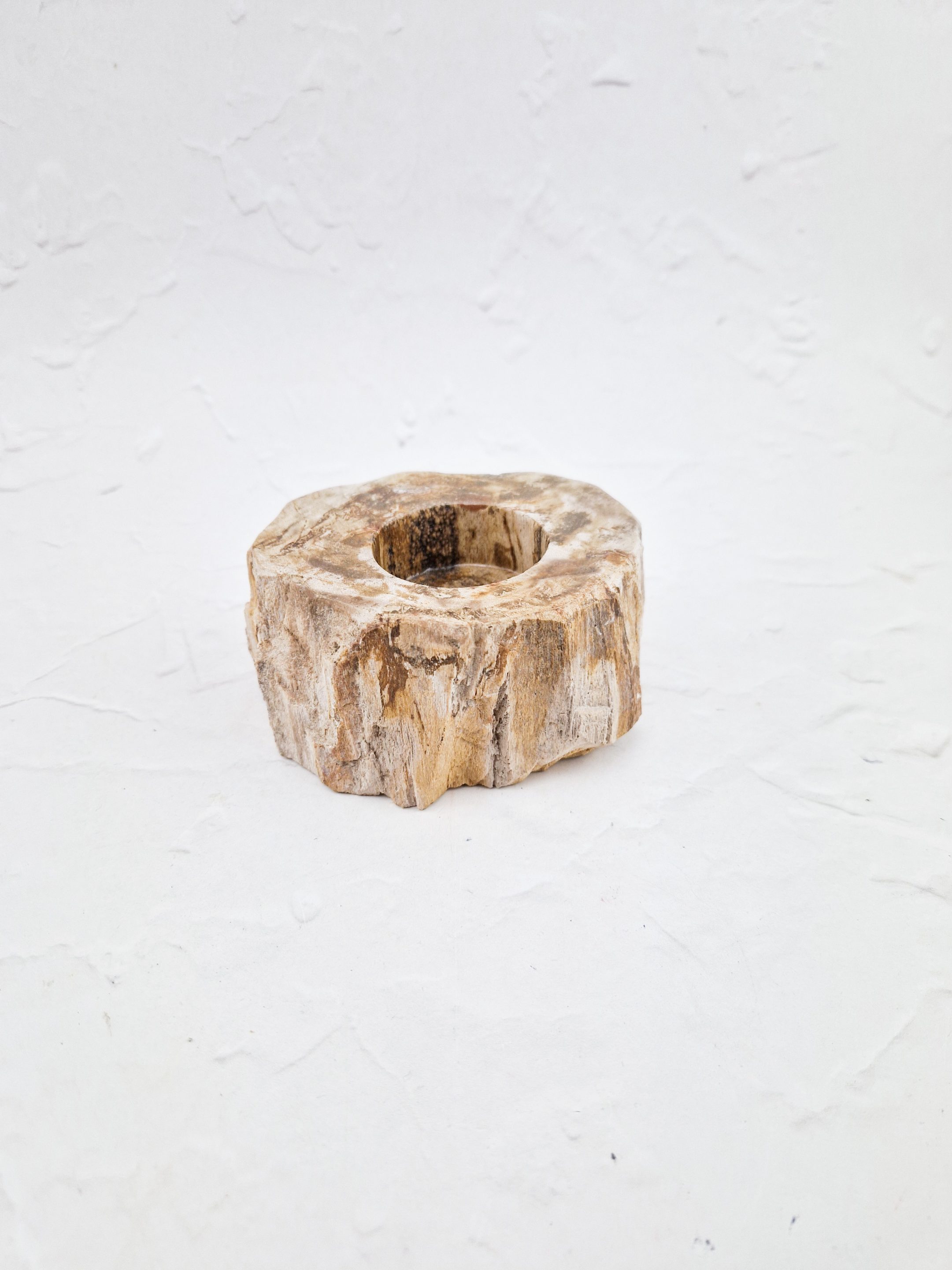 Versteend hout waxinelichthouder