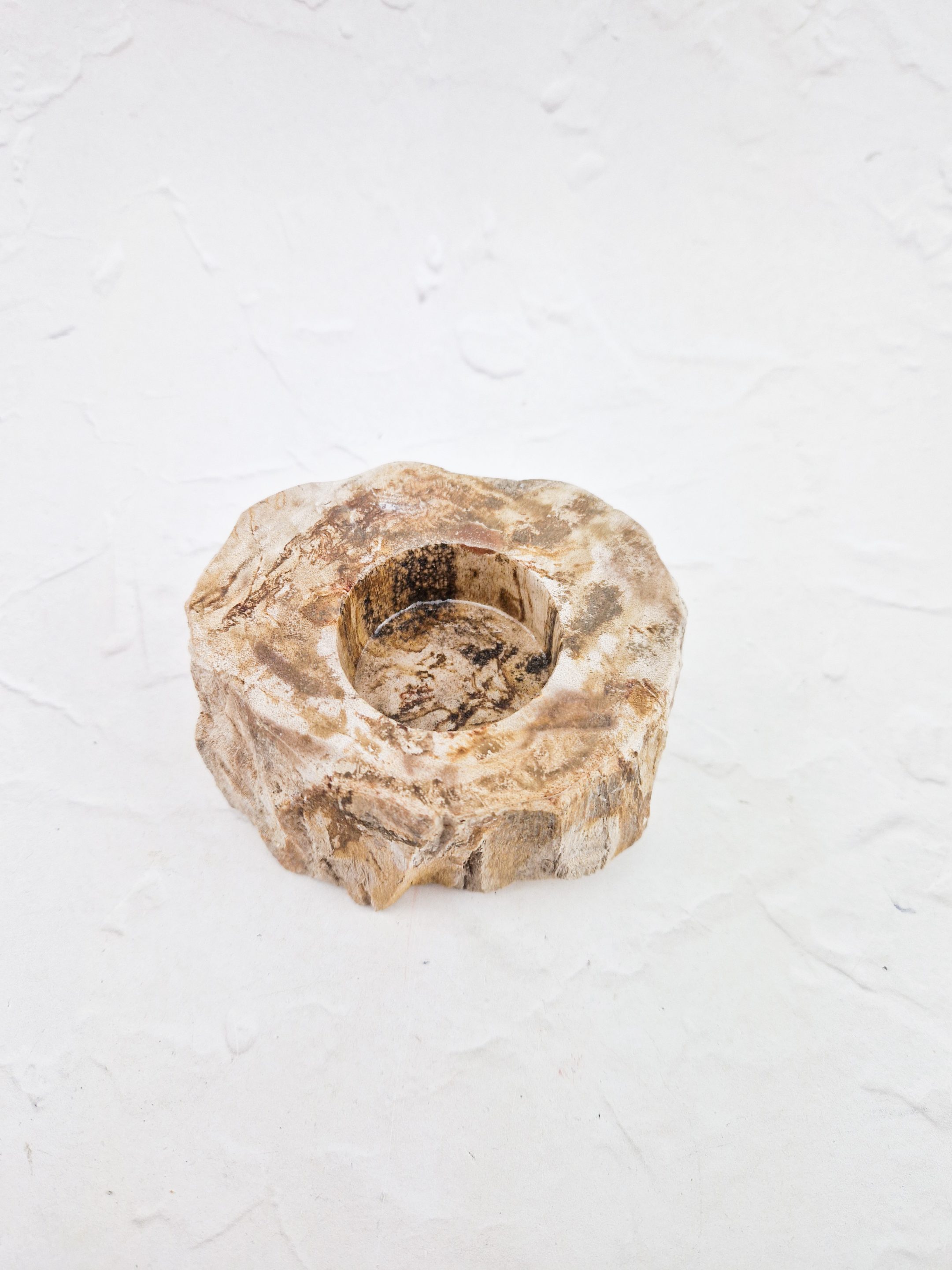 Versteend hout waxinelichthouder