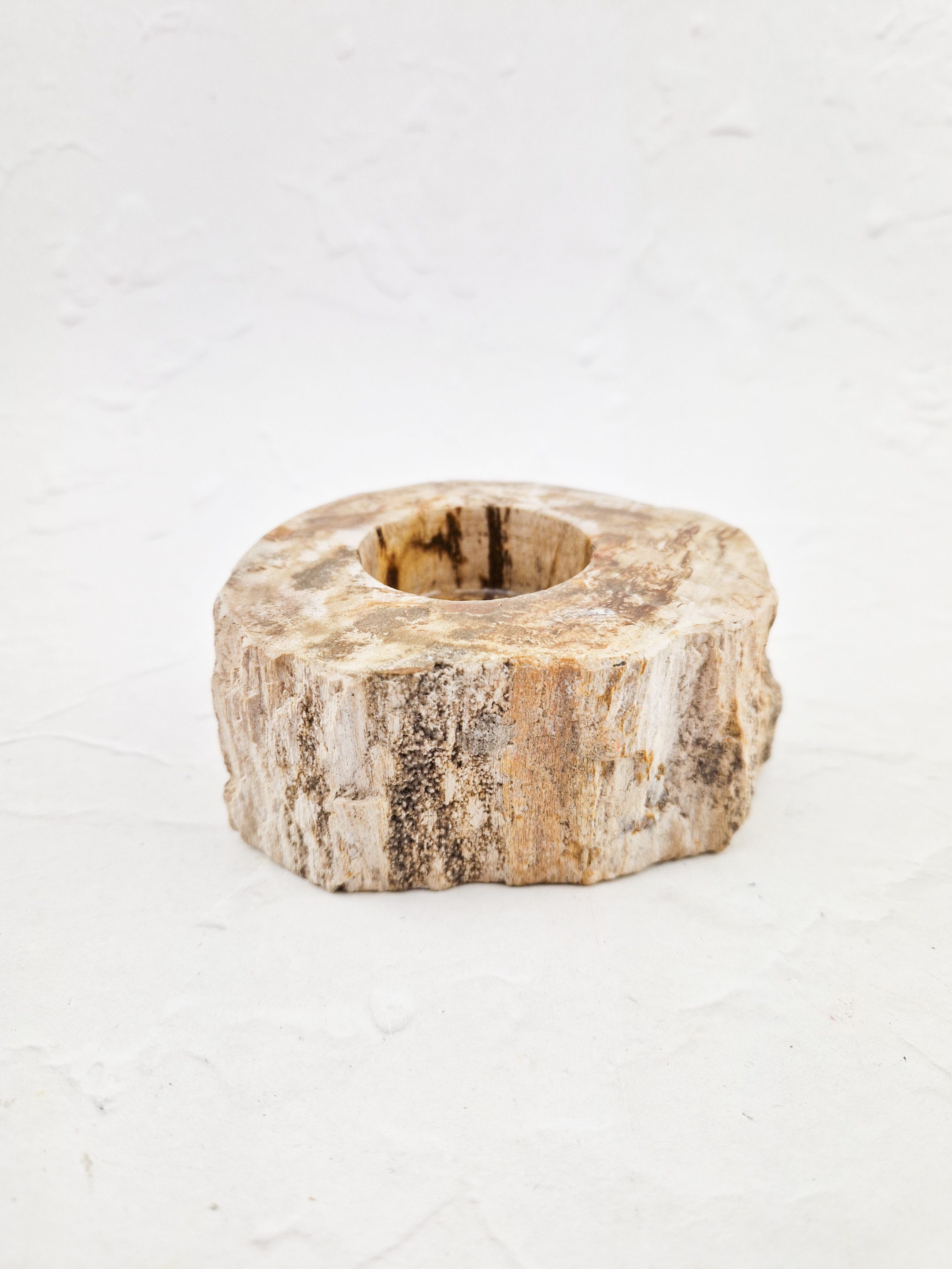 Versteend hout waxinelichthouder