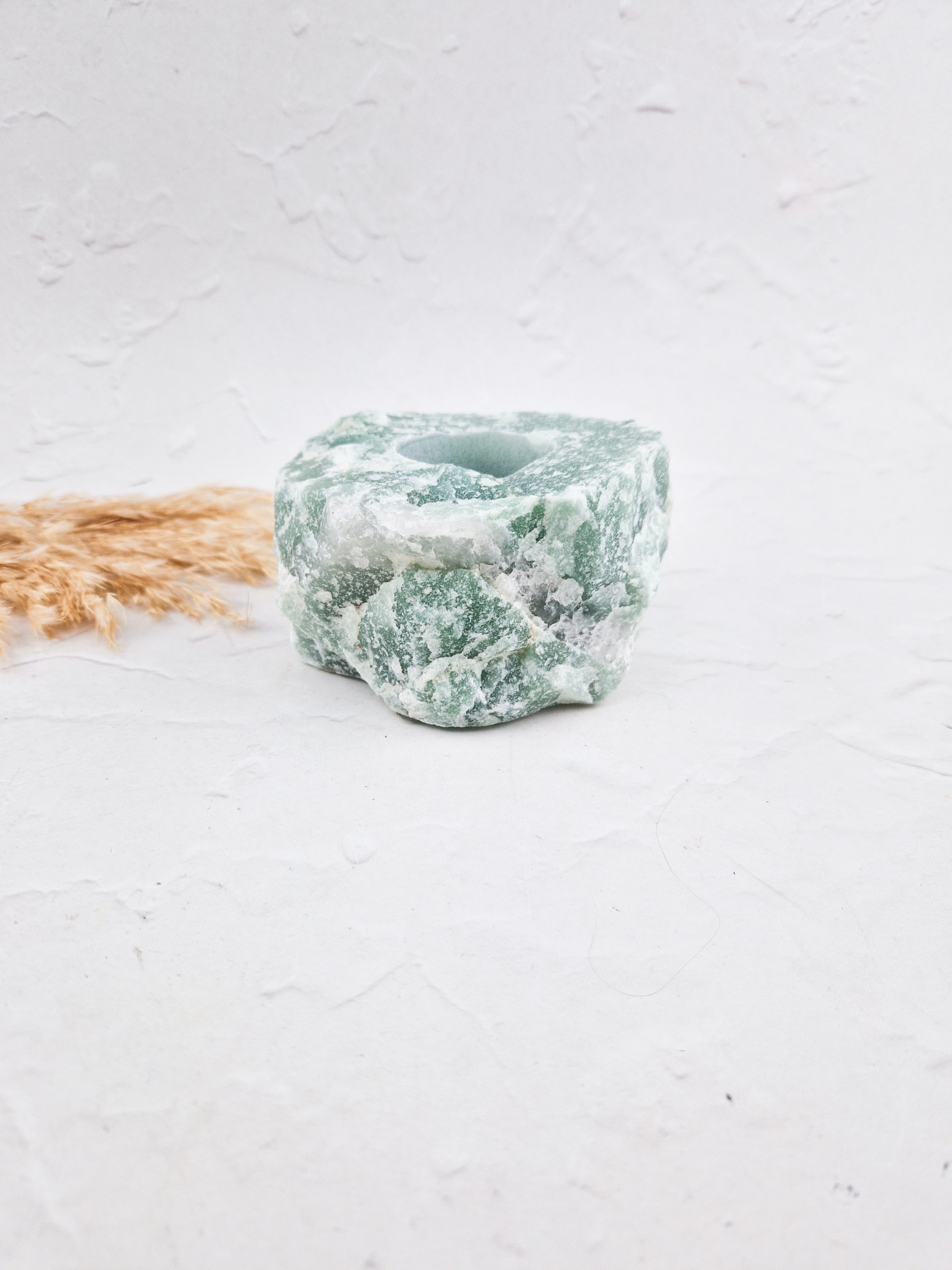 Aventurijn / groene kwarts waxinelichthouder