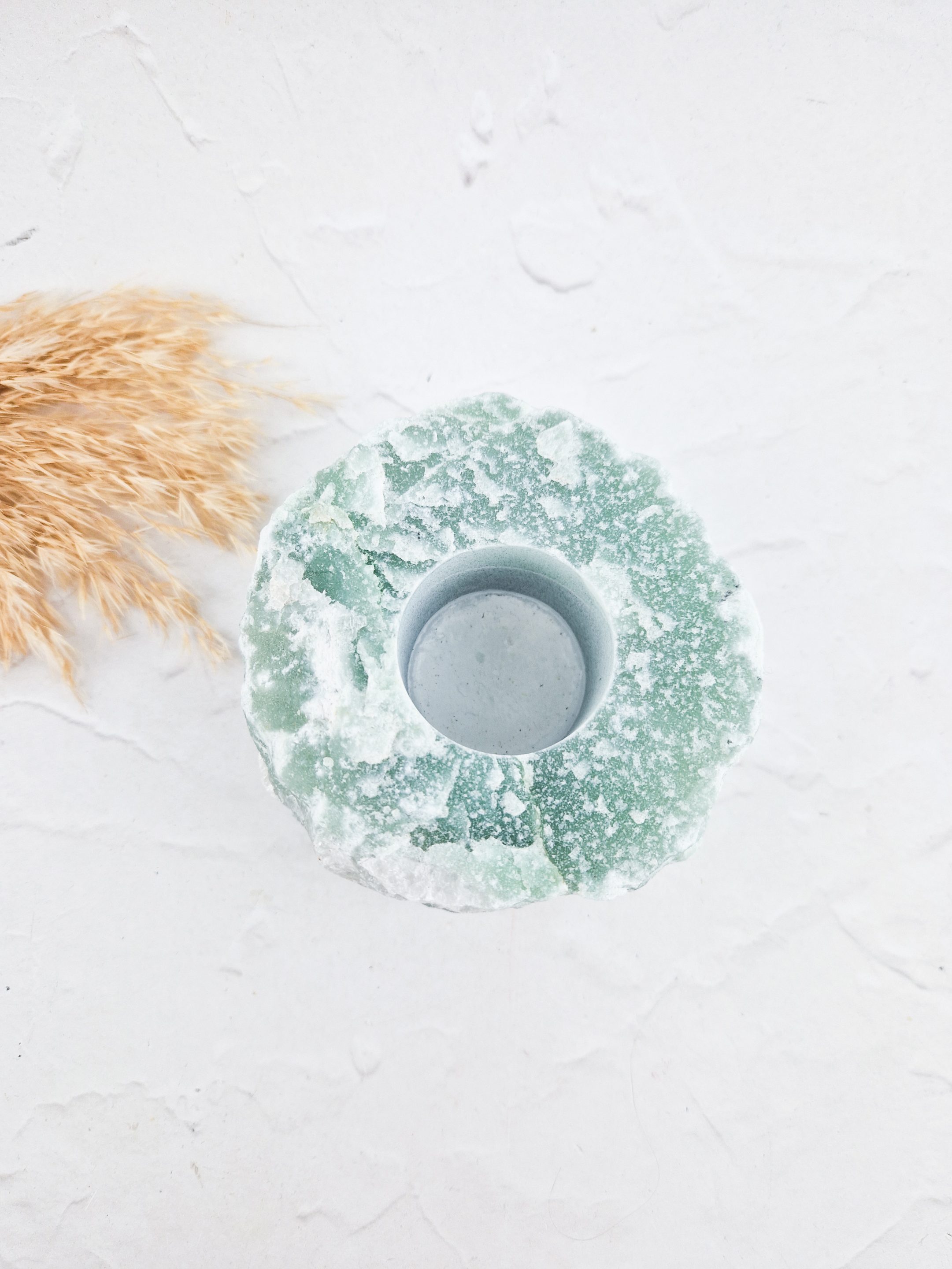 Aventurijn / groene kwarts waxinelichthouder