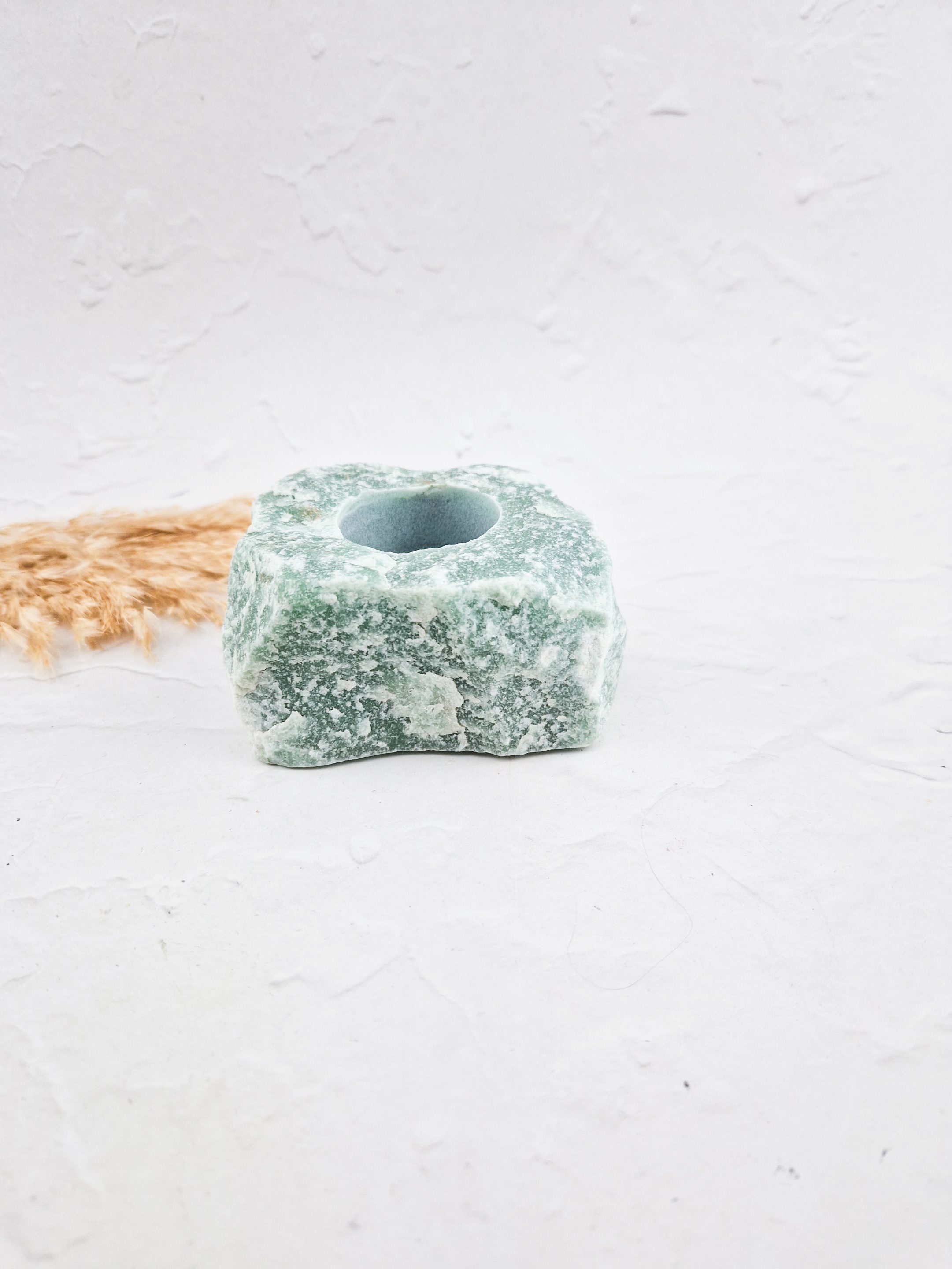 Aventurijn / groene kwarts waxinelichthouder