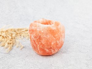 Zoutsteen waxinelichthouder (roze)