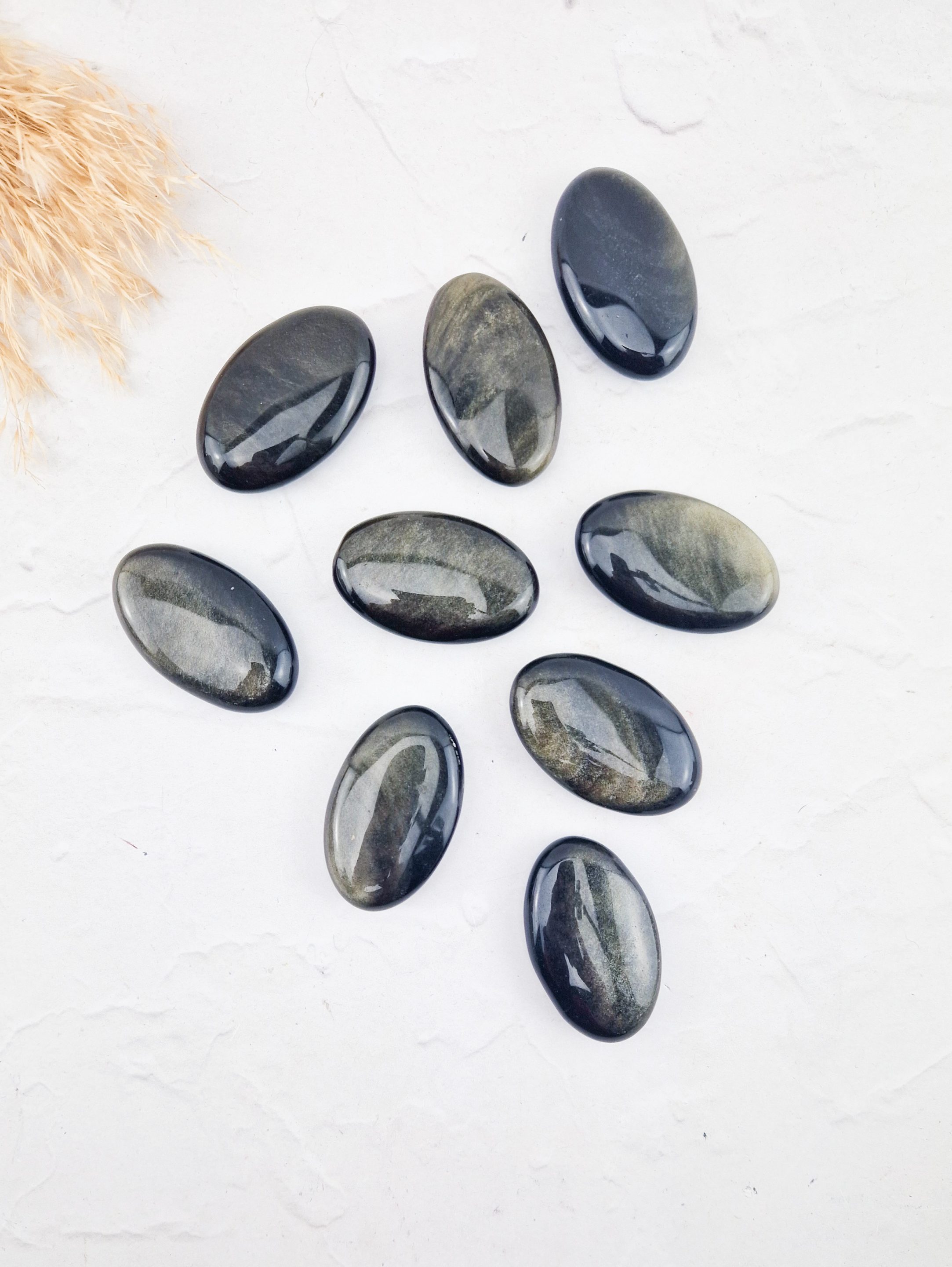 Goud obsidiaan palmsteen