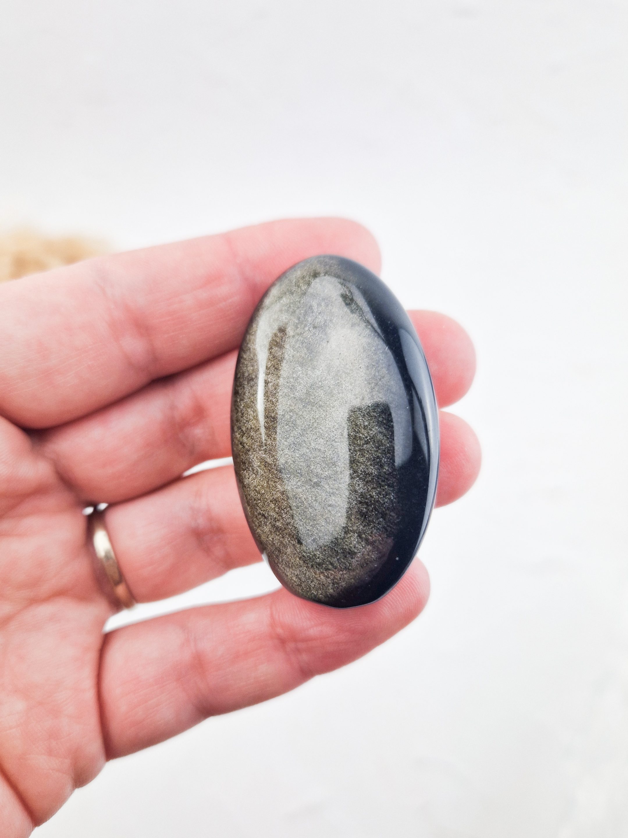 Goud obsidiaan palmsteen