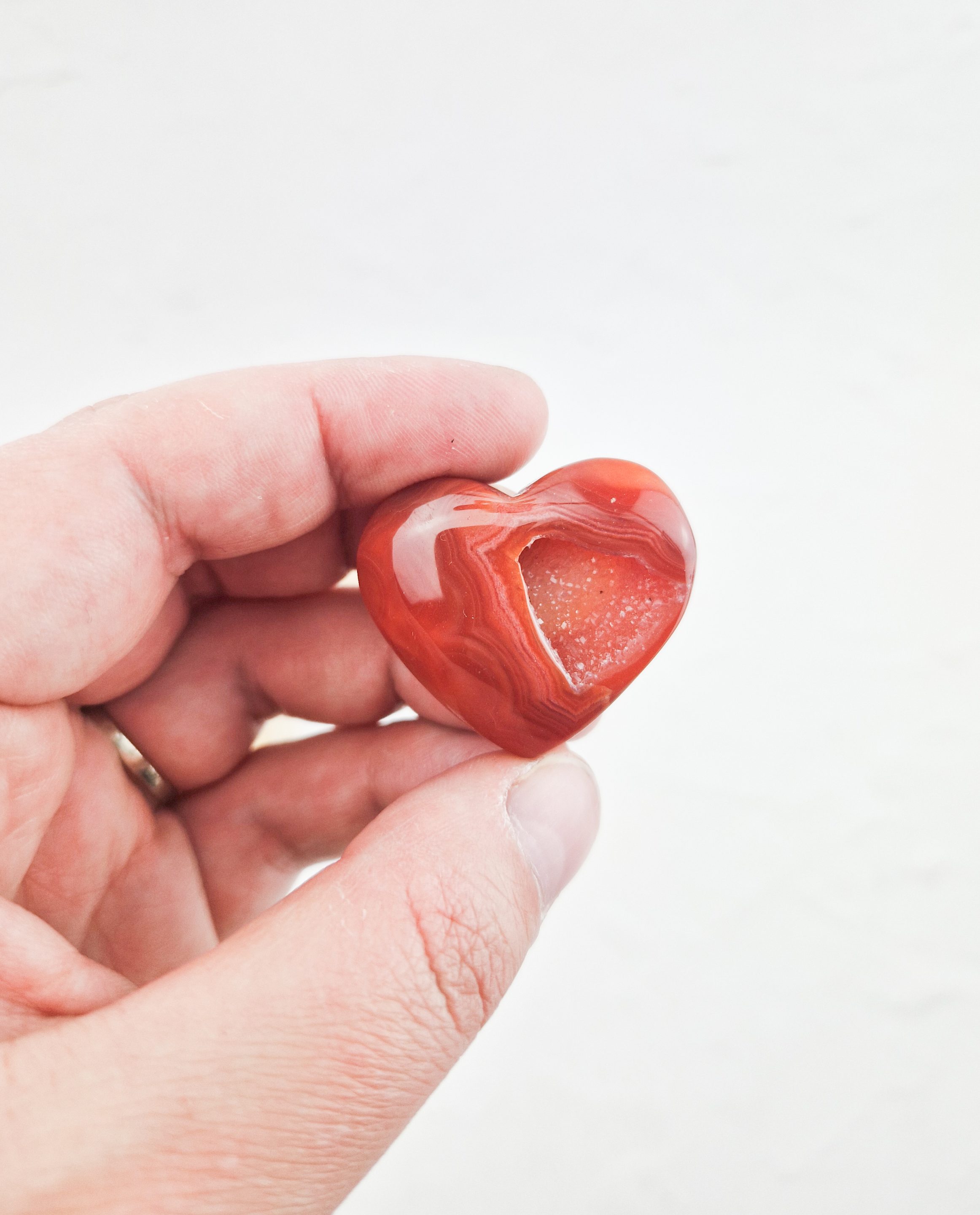 Carneool hart met druzy