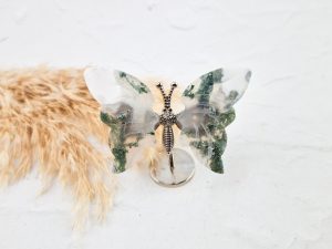 Vlindertje op standaard (mosagaat)