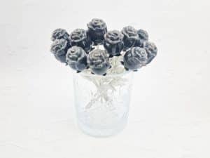 Edelsteen roos: zilver obsidiaan