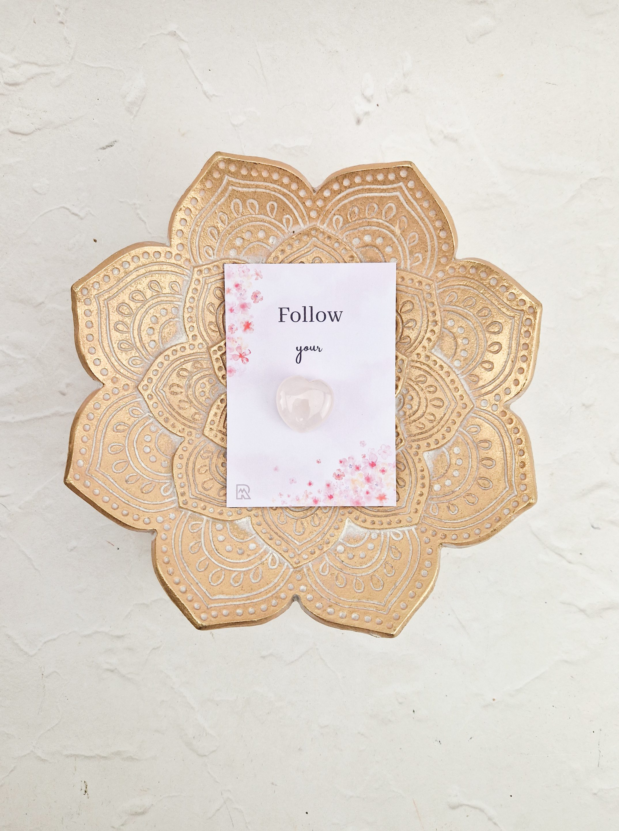 Edelsteen cadeausetje - Follow your heart (rozenkwarts)